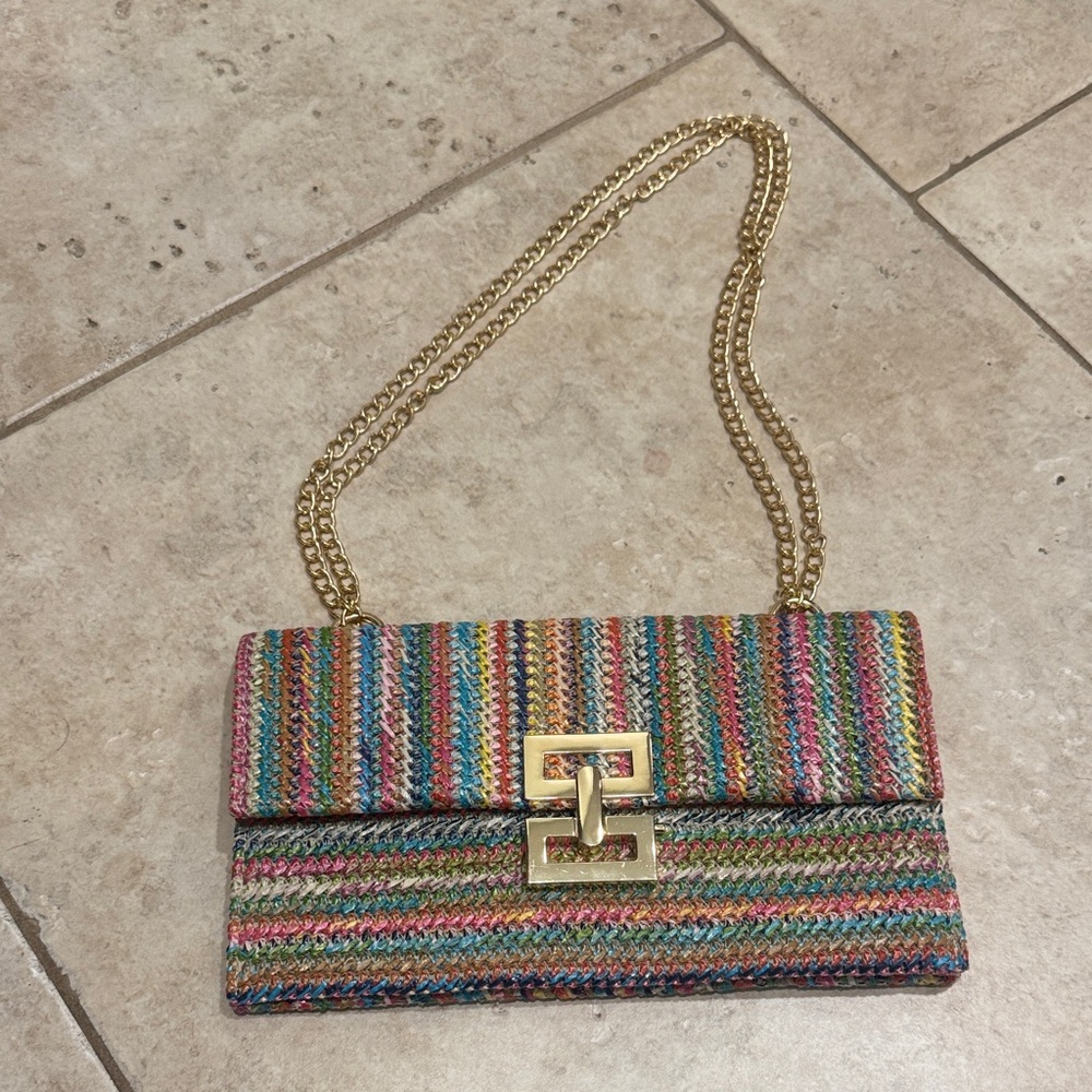Multicolor Chain Strap Clutch